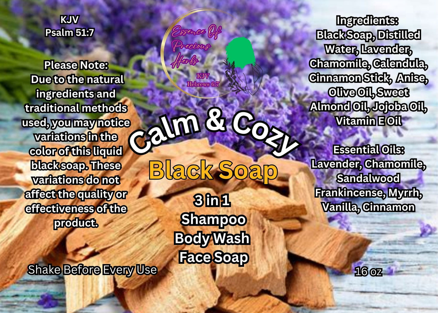 Calm & Cozy Black Soap